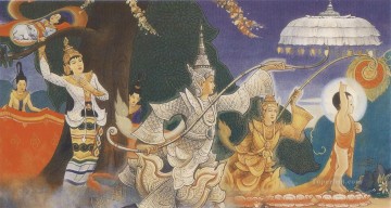 the marvellous birth of infant siddhatta as a bodhisattha prince Buddhism Oil Paintings